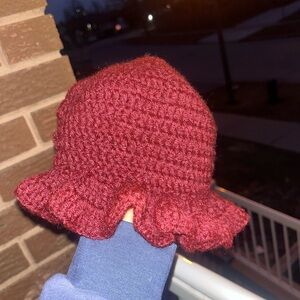 Handmade Crochet Hat - Burgundy